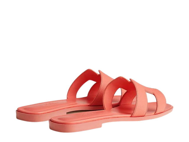 Hermes Hermes Oran Sandal In Epsom Calfskin With Iconic H Cut-Out Orange Joey - view 3
