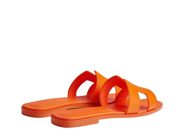 Hermes Hermes Oran Sandal In Epsom Calfskin With Iconic H Cut-Out Orange Sunset - view 3