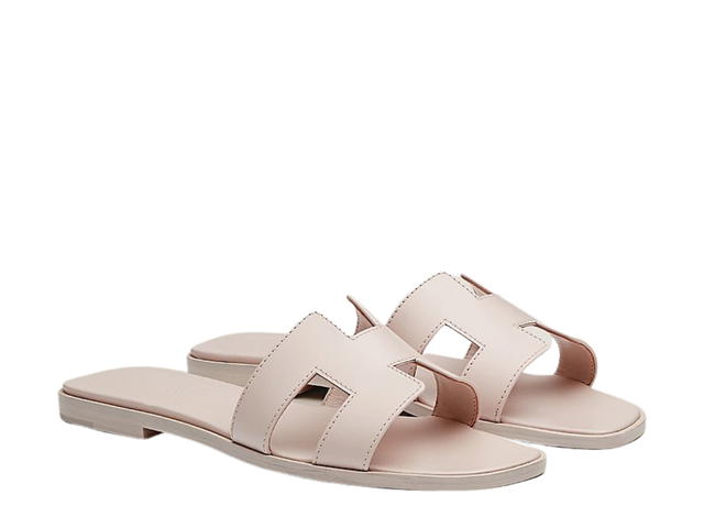 Hermes Hermes Oran Sandal In Epsom Calfskin With Iconic H Cut-Out Rose Petale - view 2