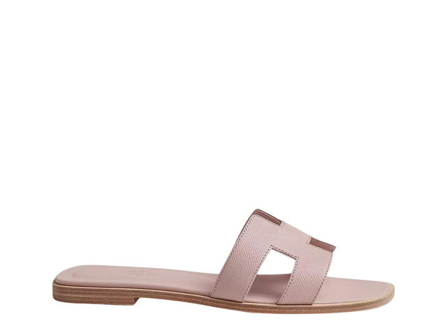 Hermes Hermes Oran Sandal In Epsom Calfskin With Iconic H Cut-Out Rose Porcelaine - view 1