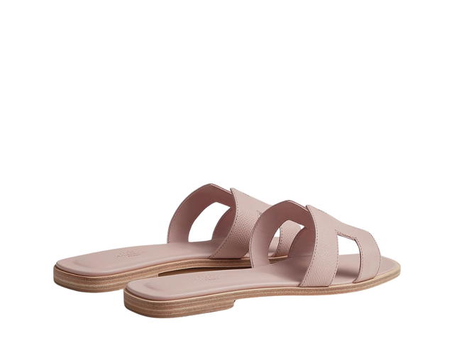 Hermes Hermes Oran Sandal In Epsom Calfskin With Iconic H Cut-Out Rose Porcelaine - view 3