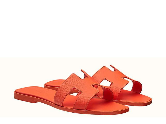 Hermes Hermes Oran Sandal In Epsom Calfskin With Iconic H Cut-Out Rose Sorbet - view 2