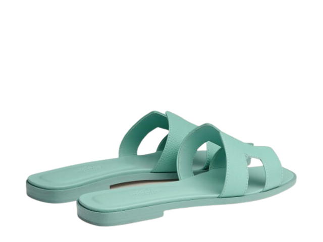 Hermes Hermes Oran Sandal In Epsom Calfskin With Iconic H Cut-Out Vert Embrun - view 2