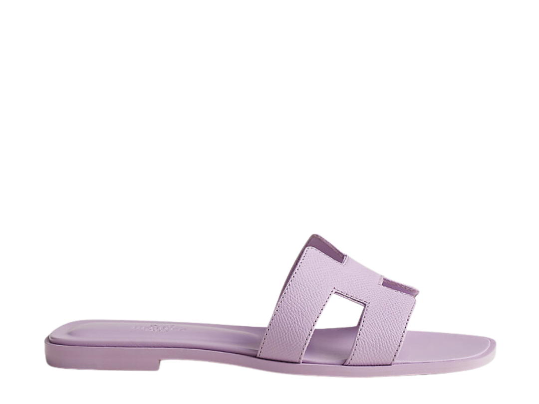 Hermes Hermes Oran Sandal In Epsom Calfskin With Iconic H Cut-Out Violet Amethyste