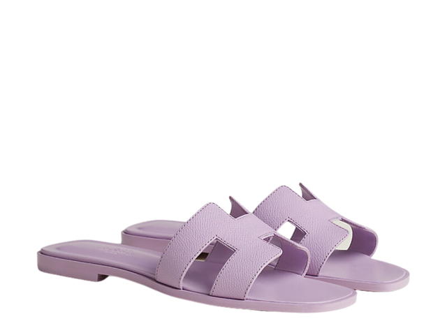 Hermes Hermes Oran Sandal In Epsom Calfskin With Iconic H Cut-Out Violet Amethyste - view 2