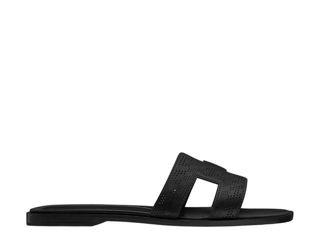 Hermes Hermes Oran Sandal In Perforated Calfskin With Iconic H Cut-Out Noir - view 1