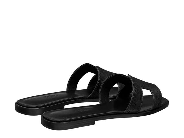 Hermes Hermes Oran Sandal In Perforated Calfskin With Iconic H Cut-Out Noir - view 3