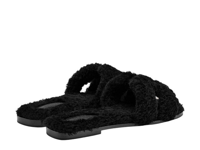 Hermes Hermes Oran Sandal In Shearling With Iconic H Cut-Out Noir - view 3