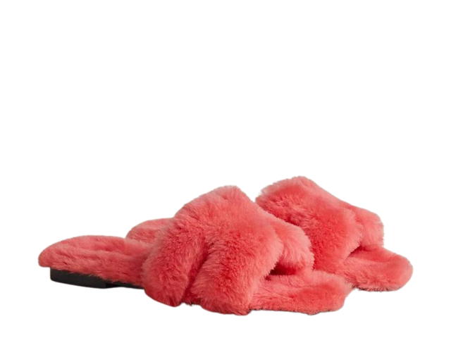 Hermes Hermes Oran Sandal In Shearling With Iconic H Cut-Out Rose Du Desert - view 2