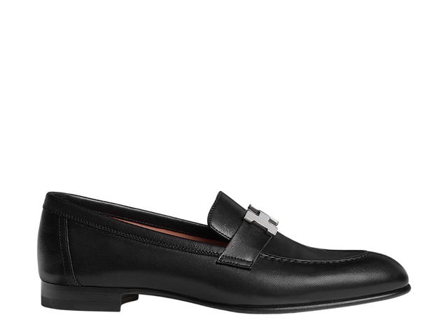 Hermes Hermes Paris Loafer In Goatskin With Signature H Detail Noir - view 1