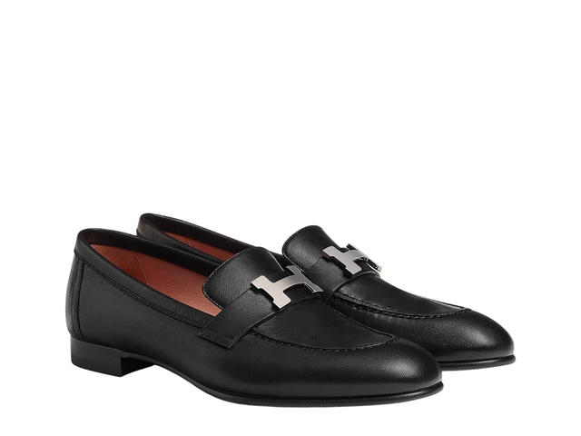 Hermes Hermes Paris Loafer In Goatskin With Signature H Detail Noir - view 2