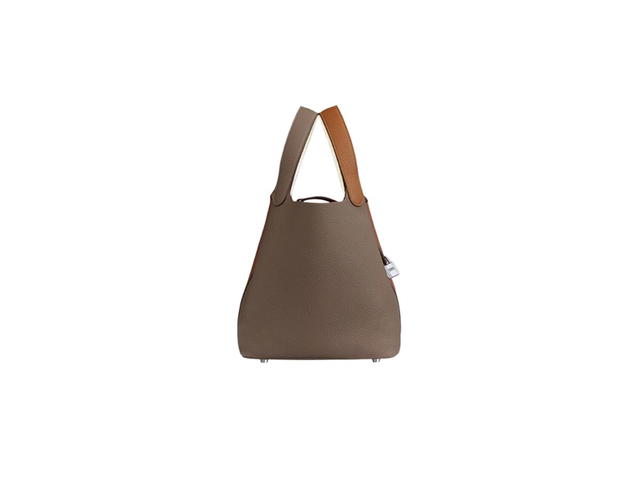 Hermes Hermes Picotan Lock 22 Cassac Bag In Clemence With Palladium Hardware Gold Etoupe Nata - view 2