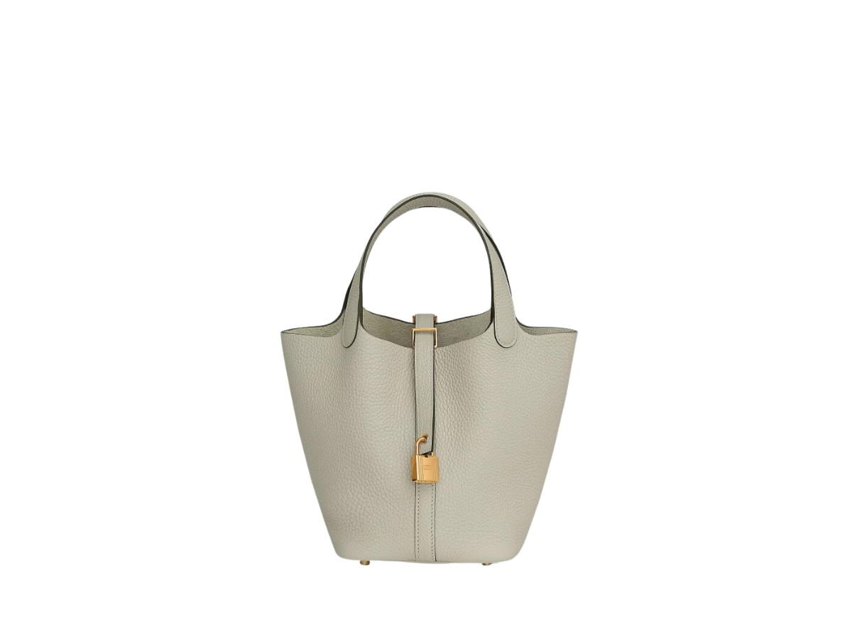 Hermes Hermes Picotin Lock 18 Bag In Clemence Leather With Gold Hardware Sauge