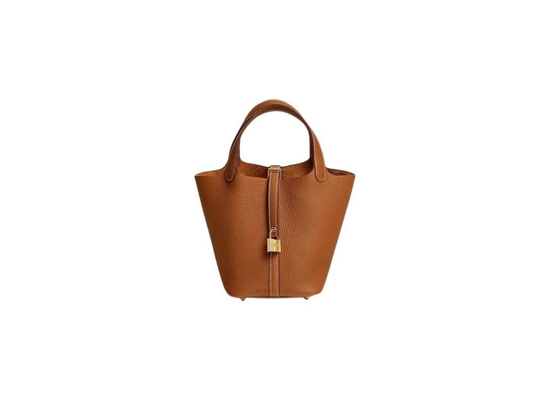 Hermes Hermes Picotin Lock 18 Bag In Clemence Leather With Gold-Plated Hardware Gold