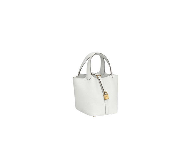 Hermes Hermes Picotin Lock 18 Bag In Clemence Leather With Gold-Plated Hardware New White - view 2