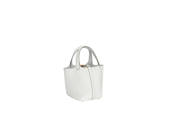 Hermes Hermes Picotin Lock 18 Bag In Clemence Leather With Gold-Plated Hardware New White - view 4