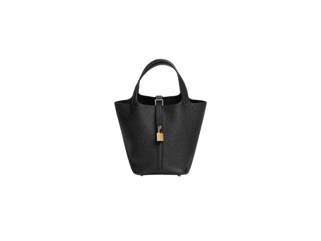 Hermes Hermes Picotin Lock 18 Bag In Clemence Leather With Gold-Plated Hardware Noir - view 1