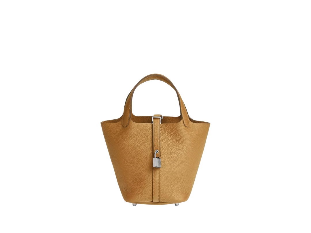 Hermes Hermes Picotin Lock Bag 18 In Clemence Leather With Palladium-Plated Kelly Lock Closure Biscuit