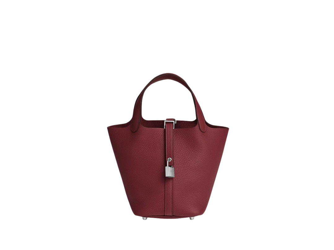 Hermes Hermes Picotin Lock 18 Bag In Clemence Leather With Palladium Hardware Rouge H