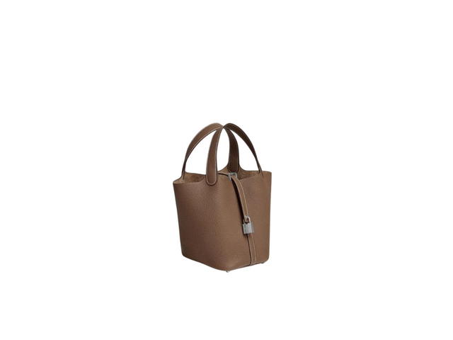 Hermes Hermes Picotin Lock 18 Bag In Clemence Leather With Palladium-Plated Hardware Etoupe - view 2