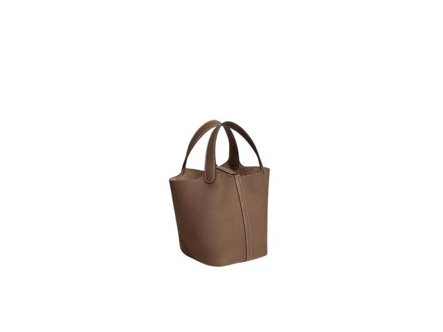 Hermes Hermes Picotin Lock 18 Bag In Clemence Leather With Palladium-Plated Hardware Etoupe - view 4