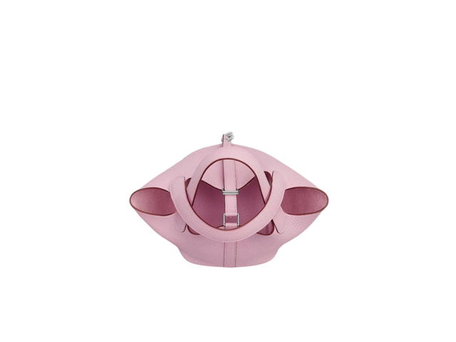 Hermes Hermes Picotin Lock 18 Bag In Clemence Leather With Palladium-Plated Kelly Lock Closure Mauve Sylvestre - view 3