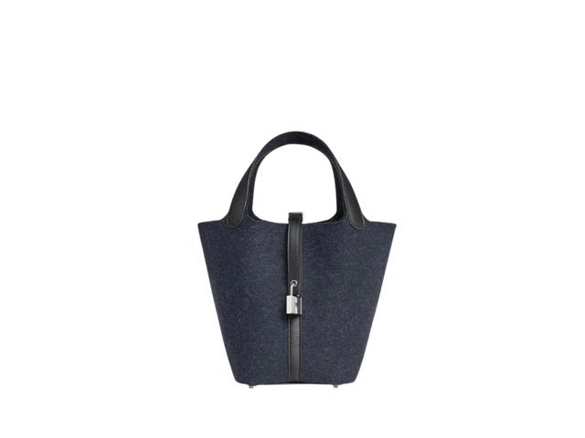 Hermes Hermes Picotin Lock 18 Bag In Felt Swift With Palladium Hardware Blue Nuit - view 1