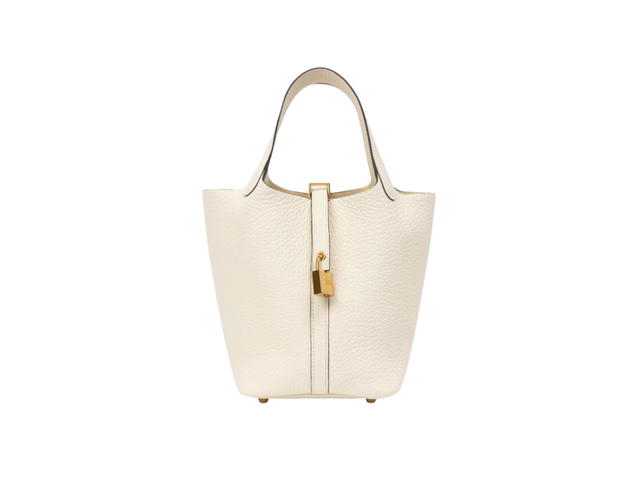 Hermes Hermes Picotin Lock 18 In Clemence Leather With Gold-Plated Kelly Lock Closure Nata - view 1