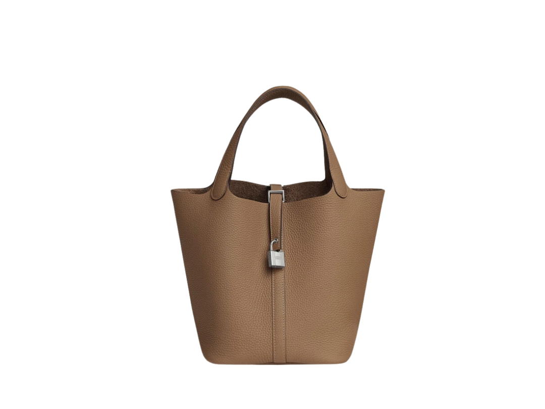 Hermes Hermes Picotin Lock 22 Bag In Clemence Leather With Palladium-Plated Hardware Alezan