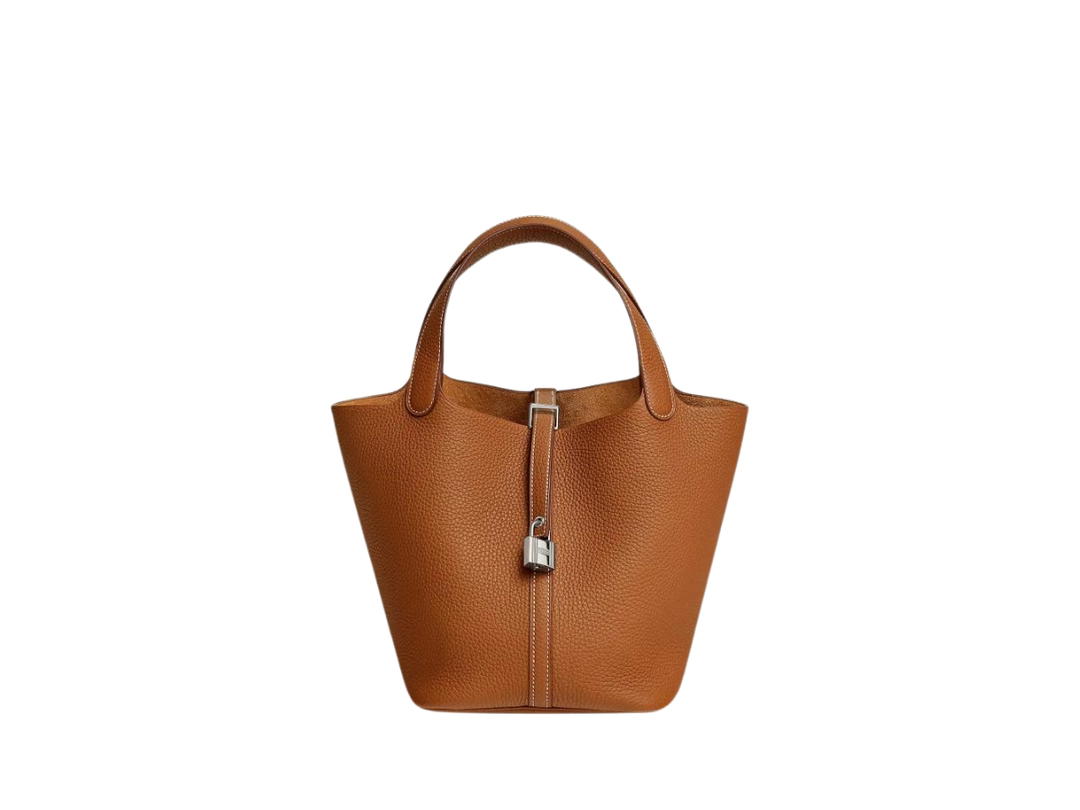 Hermes Hermes Picotin Lock 22 Bag In Clemence Leather With Palladium-Plated Hardware Gold
