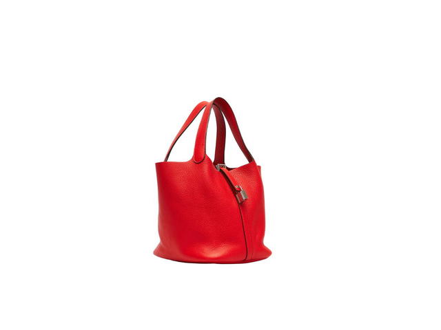 Hermes Hermes Picotin Lock 22 Bag In Clemence Leather With Palladium-Plated Hardware Rouge Tomate - view 4