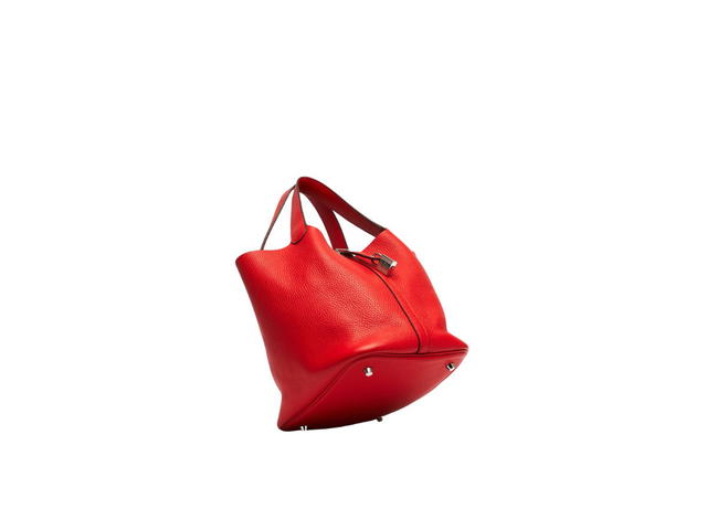 Hermes Hermes Picotin Lock 22 Bag In Clemence Leather With Palladium-Plated Hardware Rouge Tomate - view 5