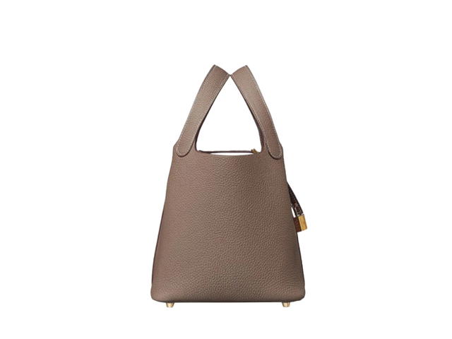 Hermes Hermes Picotin Lock Bag 18 In Clemence leather With Gold-Plated Kelly Lock Closure Étoupe - view 2