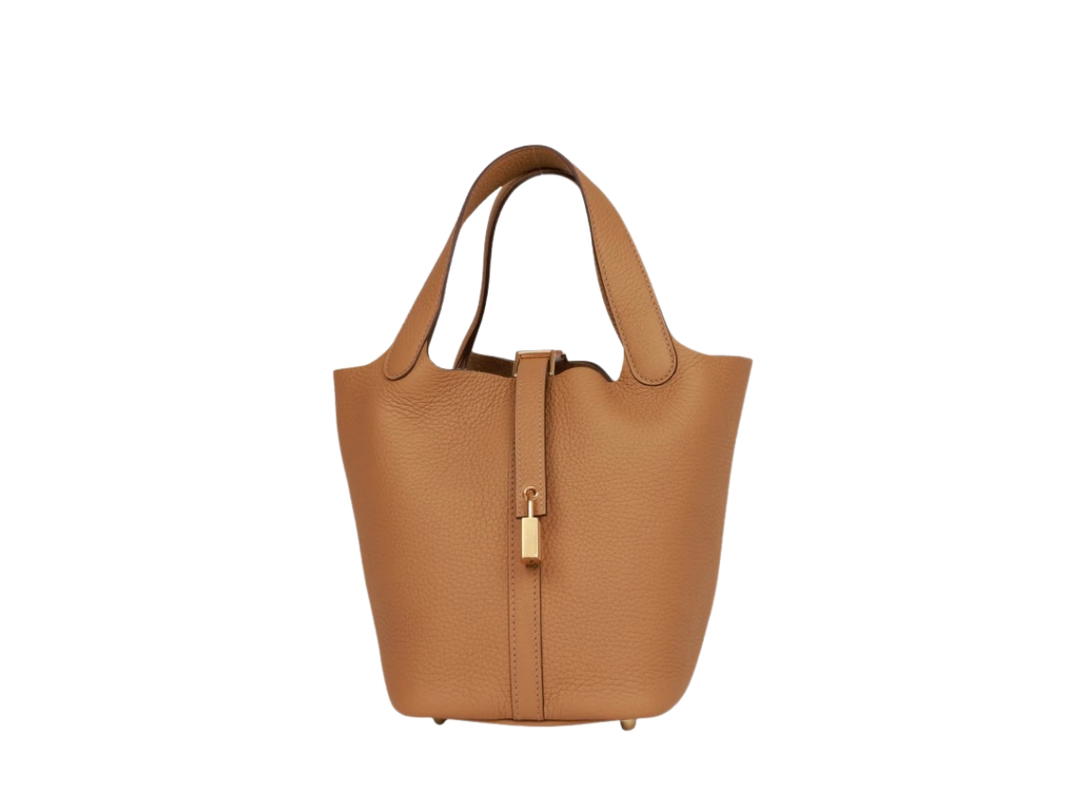 Hermes Hermes Picotin Lock Bag 18 In Clemence Leather With Gold-Plated Kelly Lock Closure Biscuit