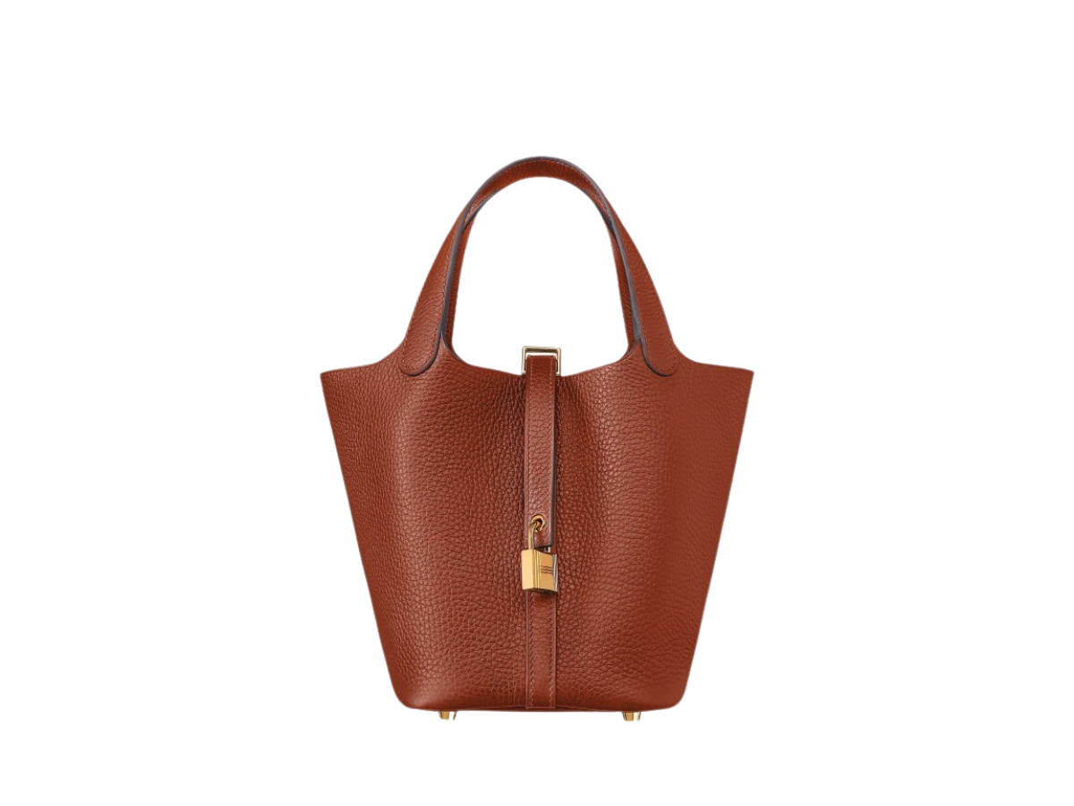 Hermes Hermes Picotin Lock Bag 18 In Clemence leather With Gold-Plated Kelly Lock Closure Gold Cuivre