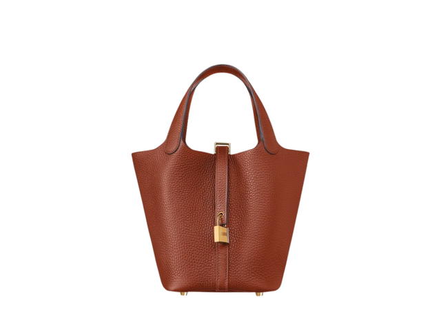 Hermes Hermes Picotin Lock Bag 18 In Clemence leather With Gold-Plated Kelly Lock Closure Gold Cuivre - view 1