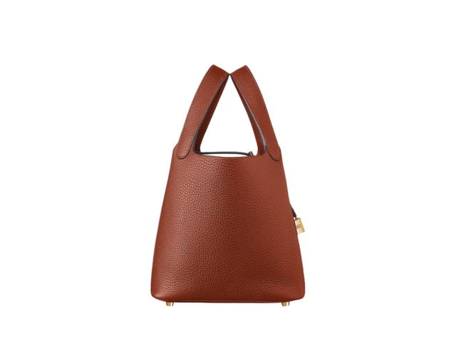 Hermes Hermes Picotin Lock Bag 18 In Clemence leather With Gold-Plated Kelly Lock Closure Gold Cuivre - view 2