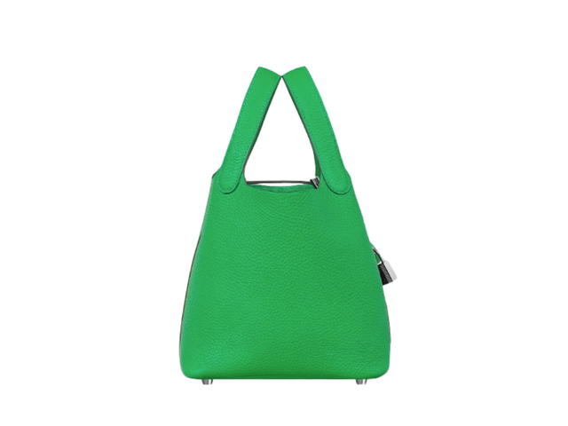 Hermes Hermes Picotin Lock Bag 18 In Clemence leather With Palladium-Plated Kelly Lock Closure Vert Comics - view 2