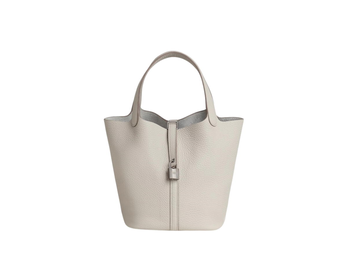 Hermes Hermes Picotin Lock Bag 22 In Clemence Leather With Palladium-Plated Kelly Lock Closure Beton