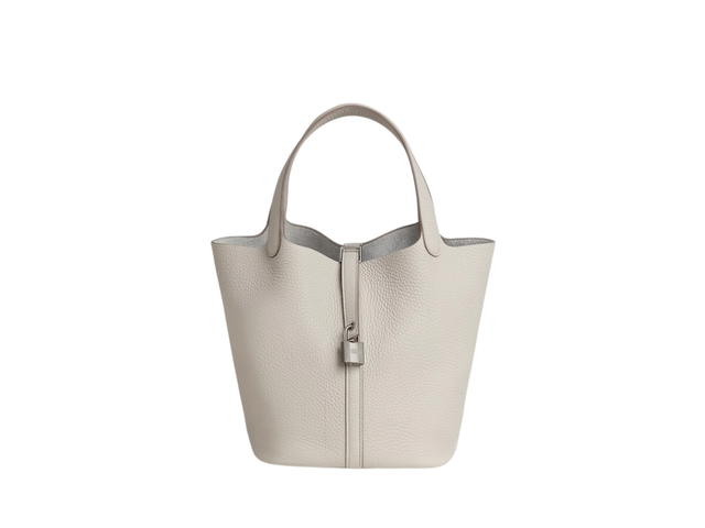 Hermes Hermes Picotin Lock Bag 22 In Clemence Leather With Palladium-Plated Kelly Lock Closure Beton - view 1