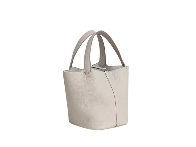 Hermes Hermes Picotin Lock Bag 22 In Clemence Leather With Palladium-Plated Kelly Lock Closure Beton - view 2