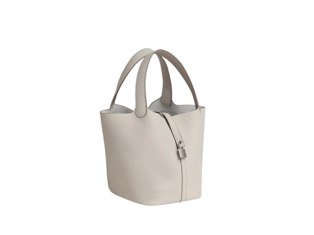 Hermes Hermes Picotin Lock Bag 22 In Clemence Leather With Palladium-Plated Kelly Lock Closure Beton - view 3