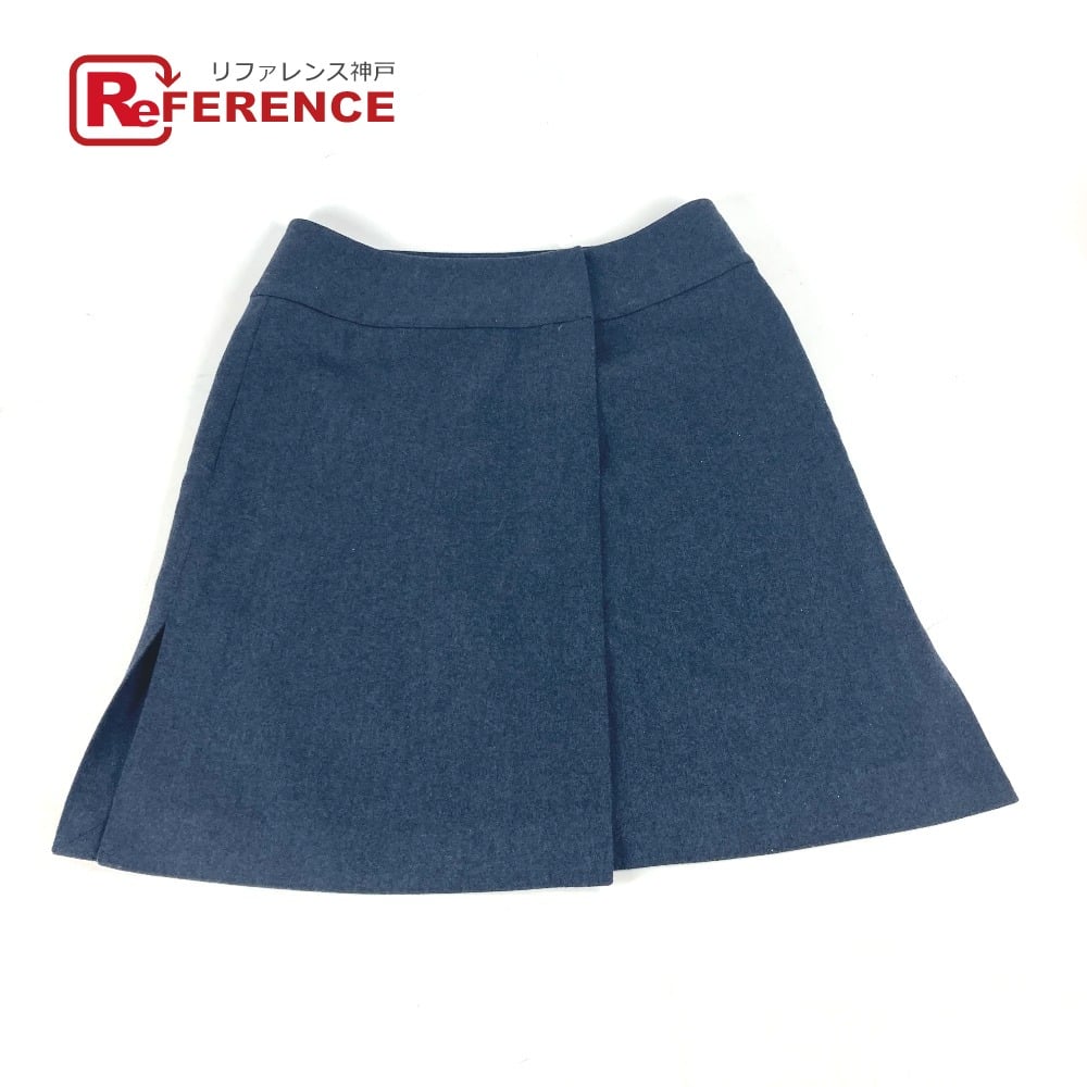 Hermes HERMES Plain Bottoms apparel skirt wool Navy