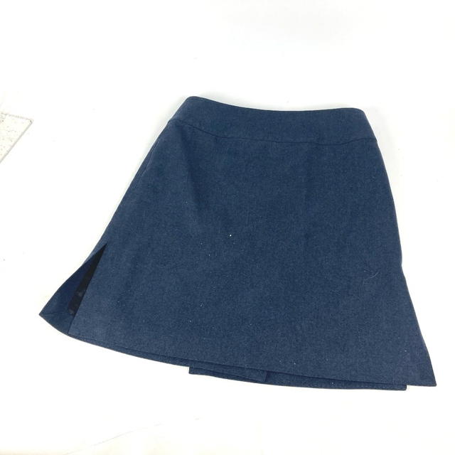 Hermes HERMES Plain Bottoms apparel skirt wool Navy - view 3