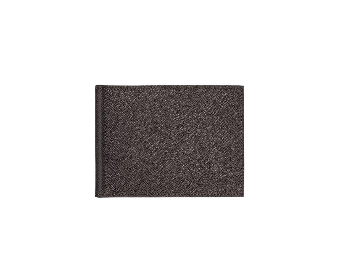 Hermes Hermes Poker Compact Wallet Epsom Calfskin Macassar Palladium-Plated