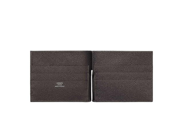 Hermes Hermes Poker Compact Wallet Epsom Calfskin Macassar Palladium-Plated - view 2