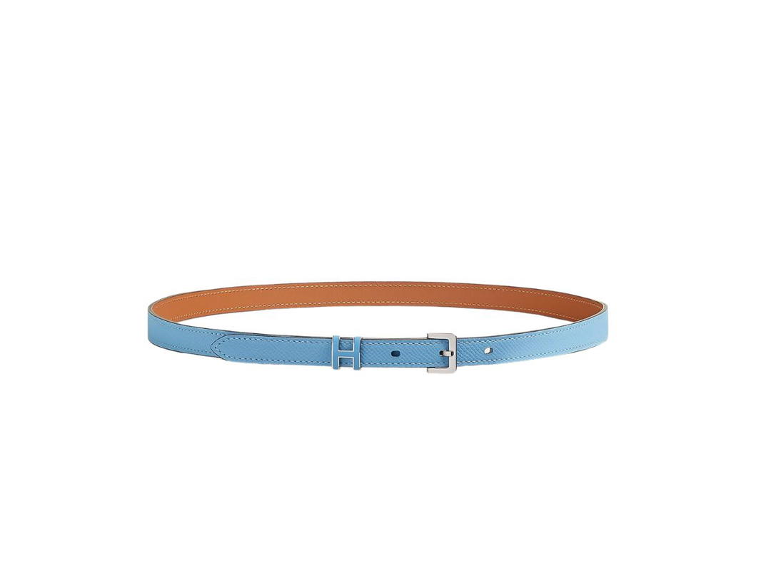 Hermes Hermes Pop H 15 Belt In Epsom Calfskin With Palladium-Plated Buckle Céleste