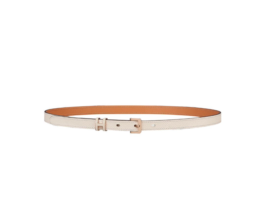 Hermes Hermes Pop H Belt 15 MM In Epsom Calfskin With Rose Gold-Plated Buckle Craie