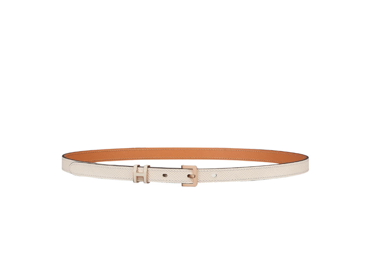 Hermes Hermes Pop H Belt 15 MM In Epsom Calfskin With Rose Gold-Plated Buckle Craie