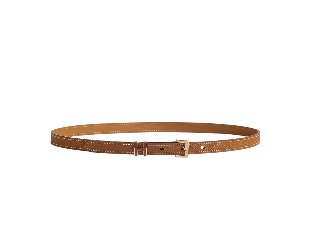 Hermes Hermes Pop H Belt 15 MM In Epsom Calfskin With Rose Gold-Plated Buckle Gold